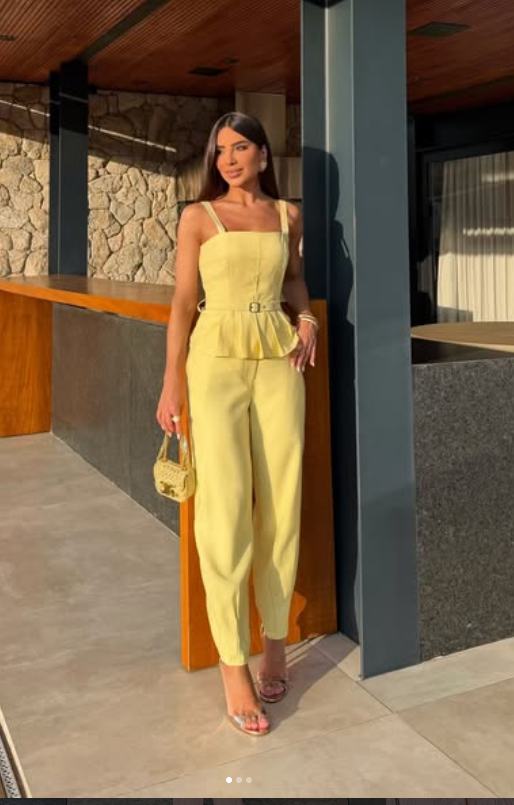 Conjunto Peplum Amarelo